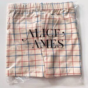 Alice And Ames Girl cartwheel Shorts in red and blue grid 5T